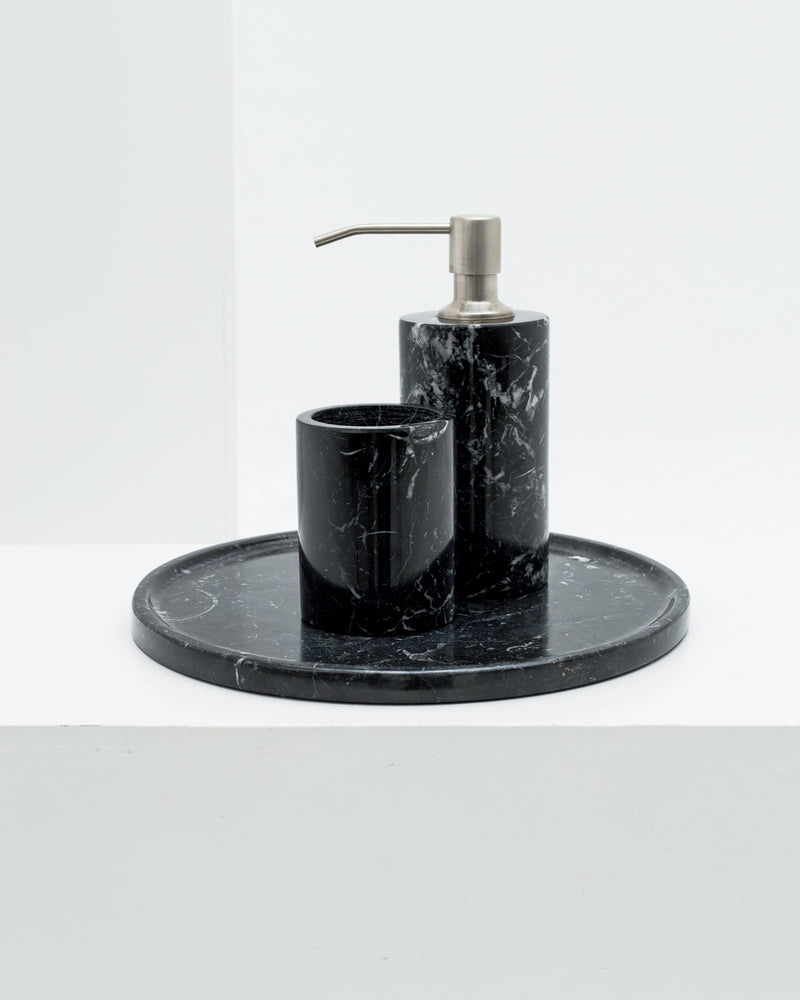 Elegant & Durable Black Marble Bathroom Set | Enhance Your Decor