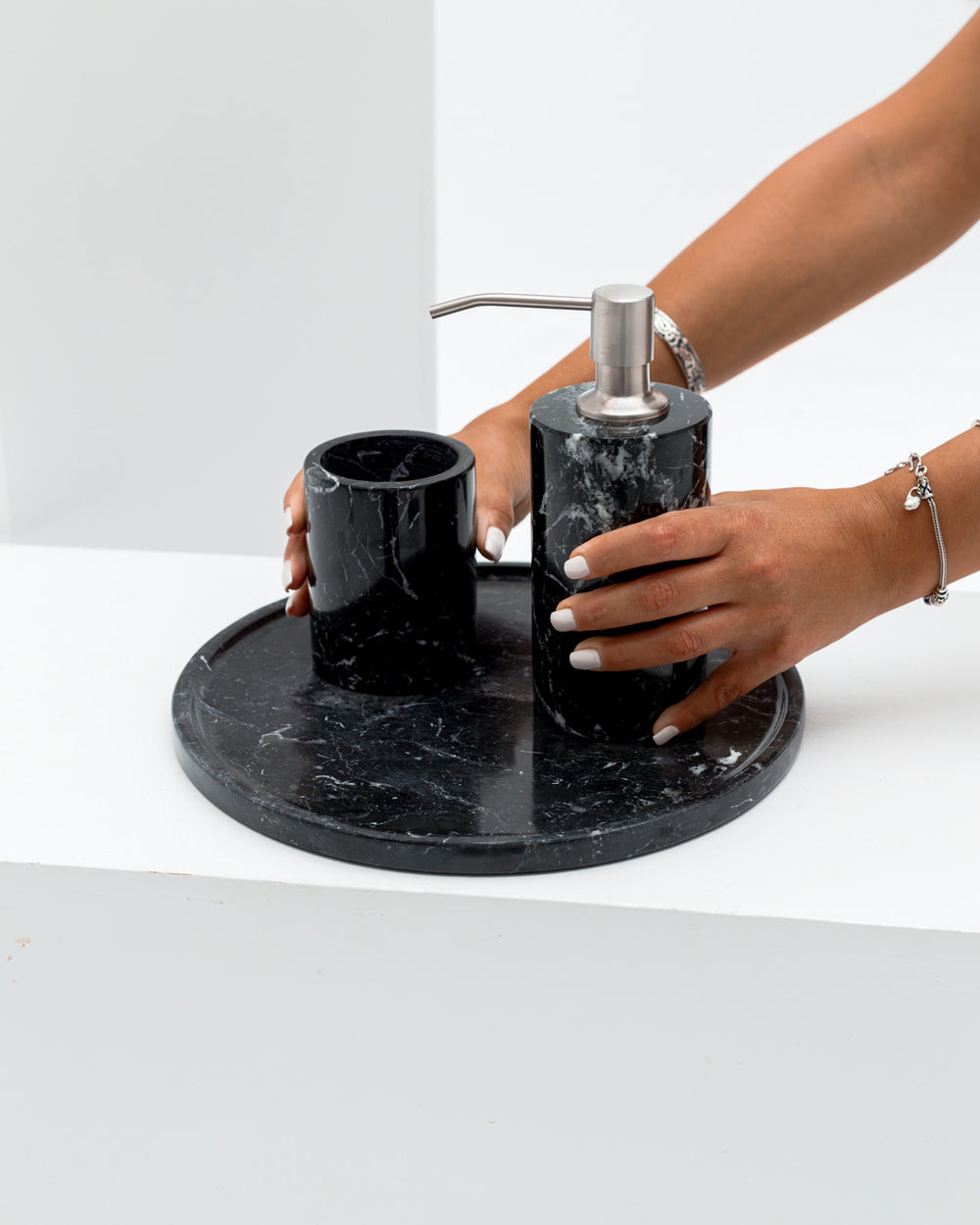 Elegant & Durable Black Marble Bathroom Set Enhance Your Decor