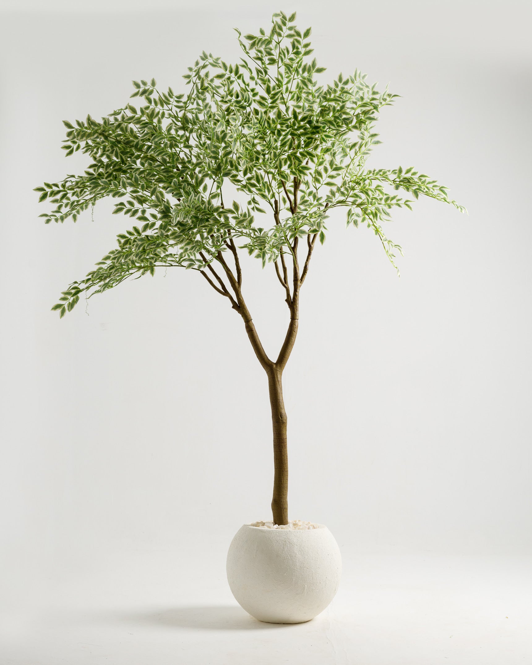 White Round Fiber Pot